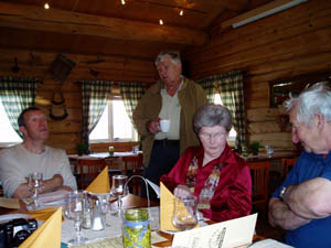 Chatting at Hemnskjel Feriesenter after our meal