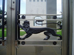 Detail on arched entrance door