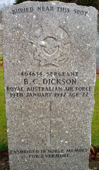 Grave of B C Dickson at Dyce